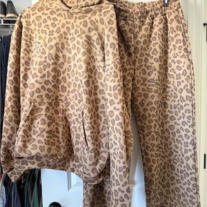 Leopard Print Women's Track Pants & Hoodie